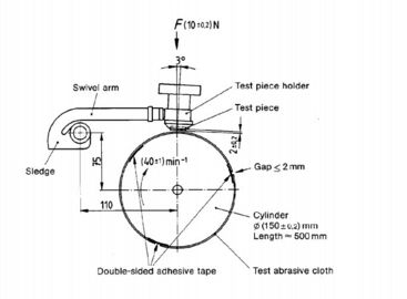 Tester abrasivo dell'apparecchiatura di collaudo di BACCANO di gomma del tamburo rotante, tester di resistenza all'abrasione